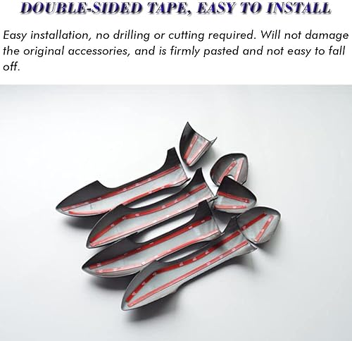 Miniatura 6 de BOYOUS 8 piezas de plástico ABS para exterior de la manija de la puerta, marco de la puerta, accesorios de decoración para Toyota Corolla 2014-2019,