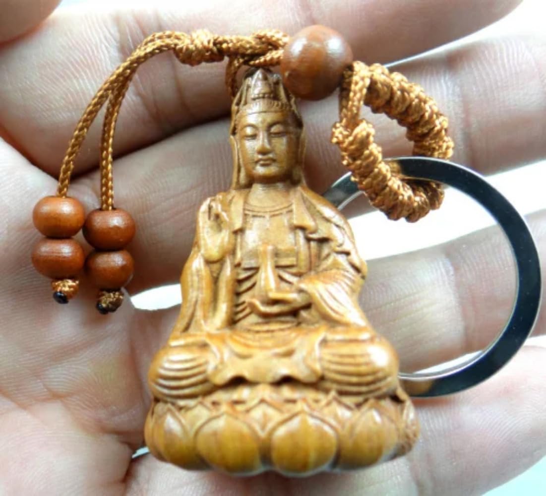 Naturalne drewno mahoniowe trójwymiarowe grawerowanie Guanyin