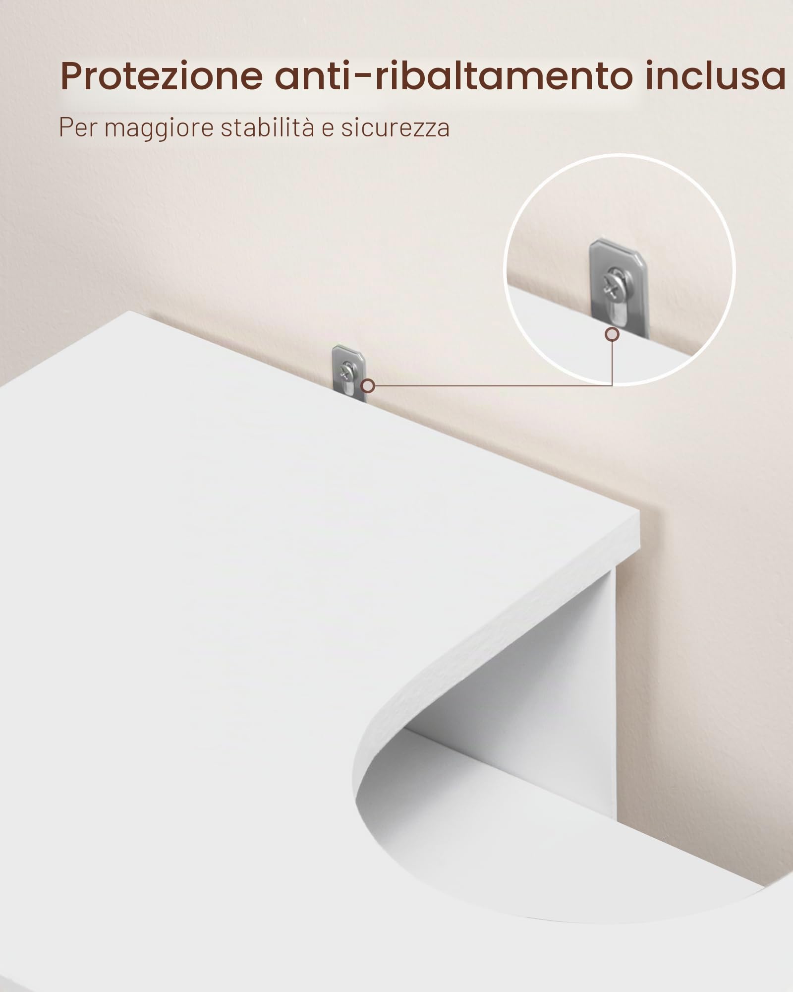 Hzuaneri Mobiletto Sottolavandino Armadietto Sottolavabo Scaffale per Il Bagno con 2 Ante 2 Scompartimenti Ripiani Regolabili a Prova di umidità 30 x 60 x 63 cm Bianco BC19103X