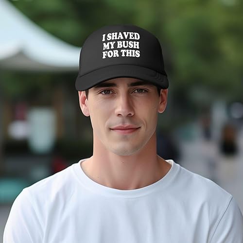 Miniatura 6 de Gorra de béisbol con texto en inglés "I Shaved My Bush for This Hat" para hombre, gorras de camionero para mujer, de moda, divertidas, novedosas