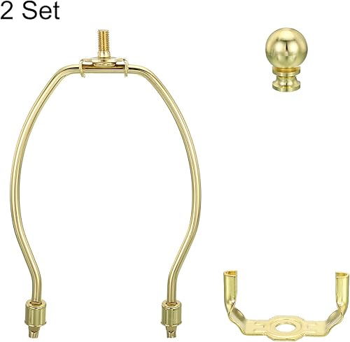 Miniatura 4 de PATIKIL Kit de arpa de lámpara de 6 pulgadas con remate, 2 juegos de soporte de pantalla desmontable, accesorios de iluminación para lámparas de