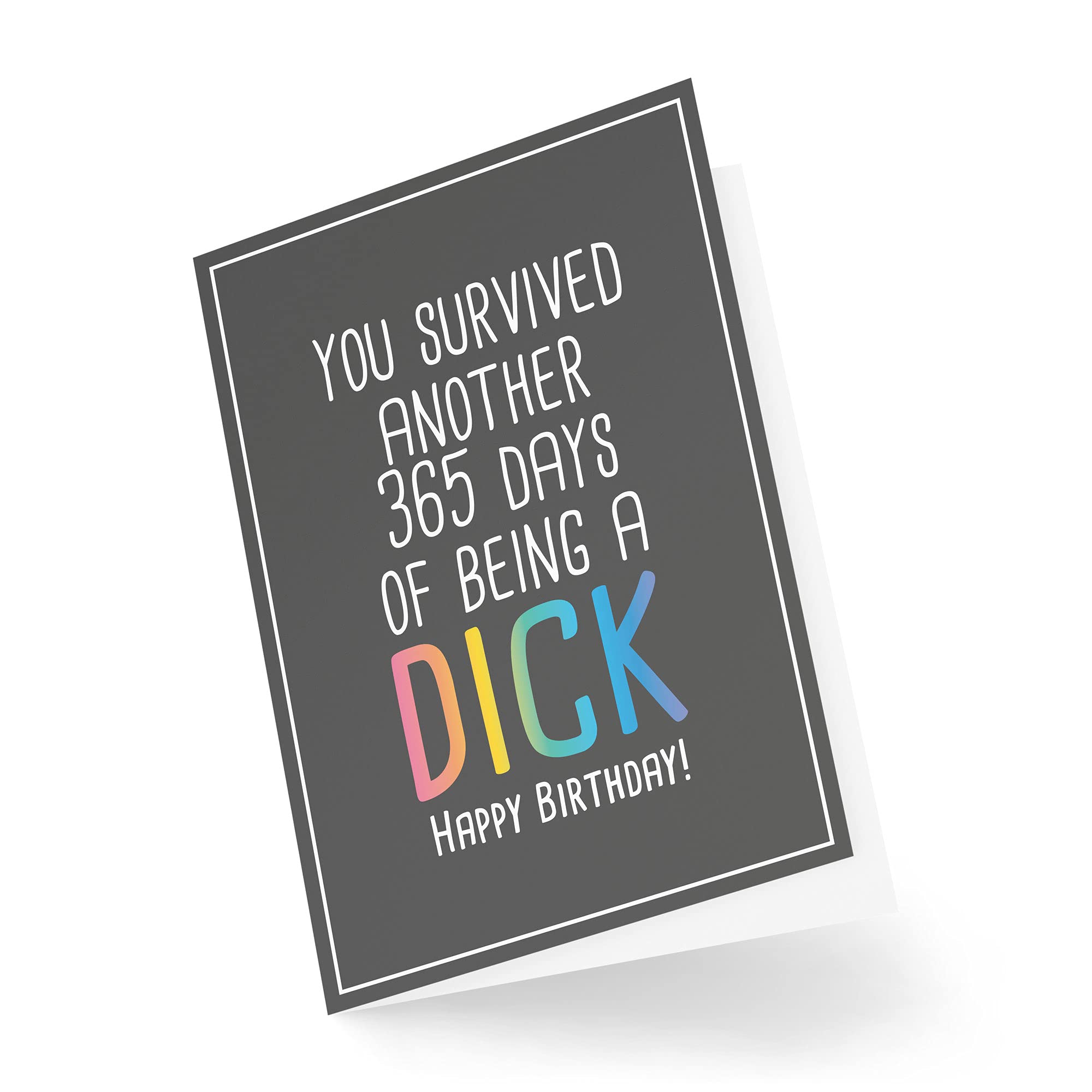 Tongue In Peach Funny Birthday Cards, Sweary Card, You Survived Another 365 Days Of Being A C