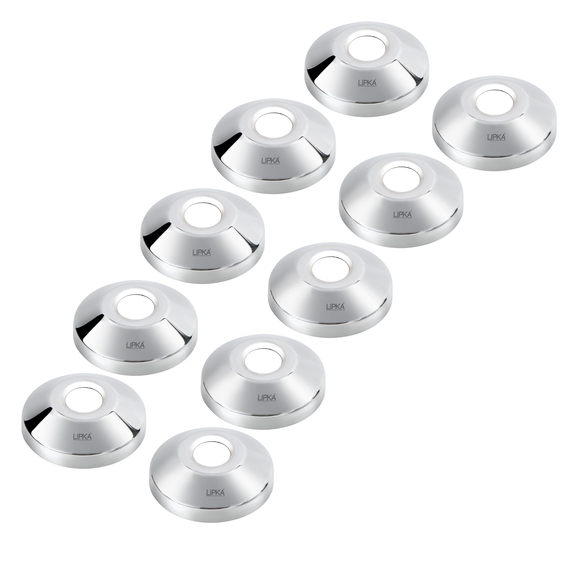LIPKA Pack of 10 Stainless Steel 304 Grade (18/8) Chrome Plated Flange DEEP-CP-image-1
