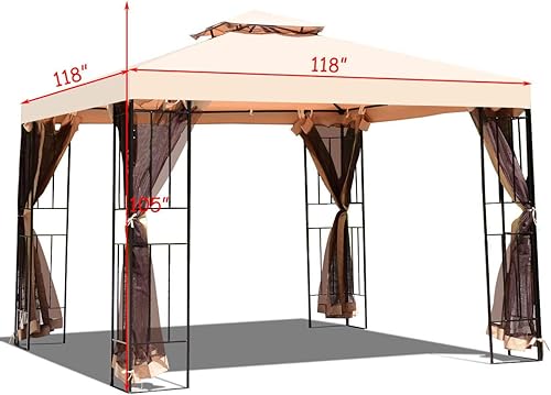 Miniatura 3 de TANGKULA - Cenador de toldo para exteriores, marco de acero, para jardín, jardín, patio, casa, fiesta, casa, patio, estructuras de jardín, cenador