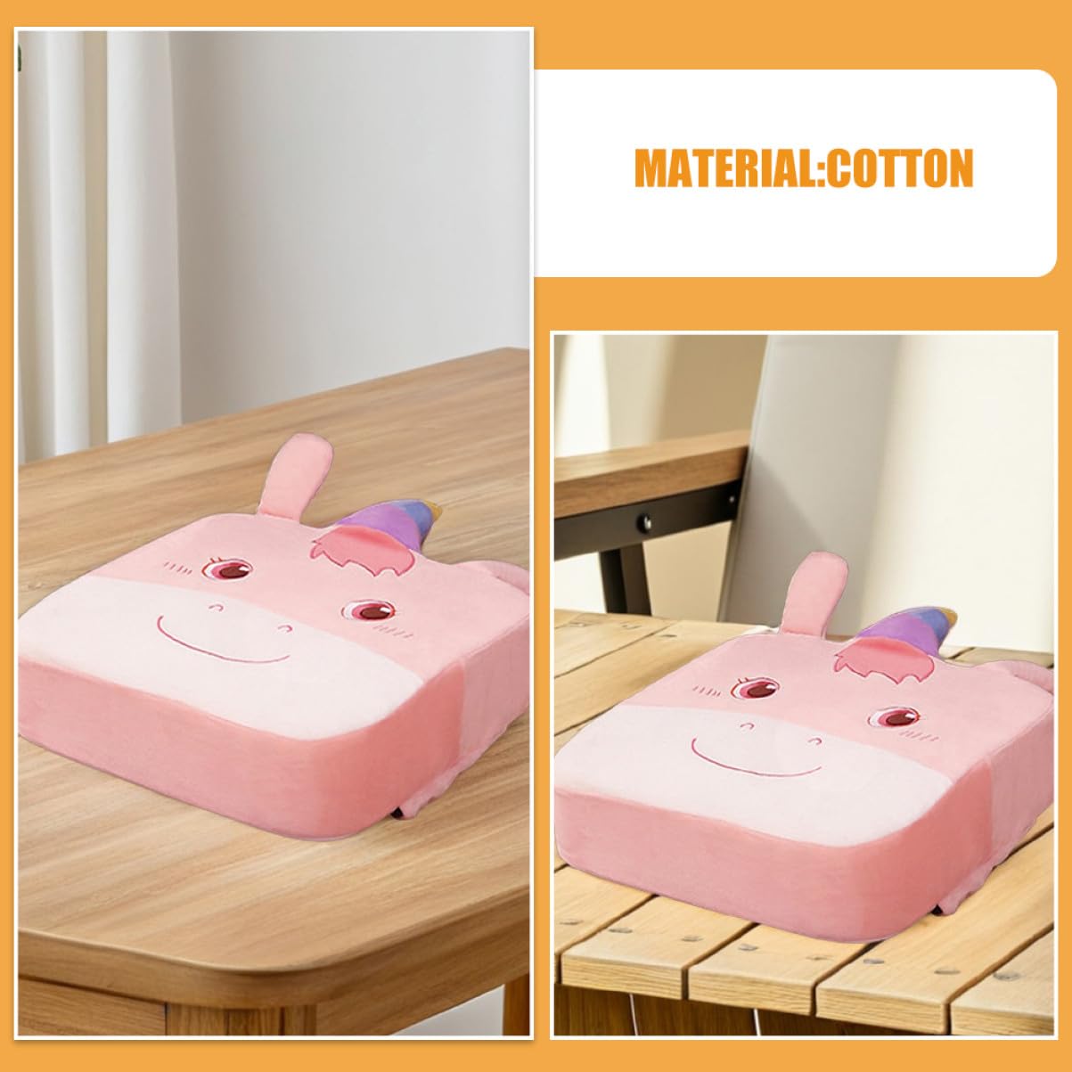 BESTYASH Cuscino Alzasedia Spessore con Base Antiscivolo Rialzo Sedia per da Pranzo Imbottitura Morbida e Portatile per Studenti Facile da