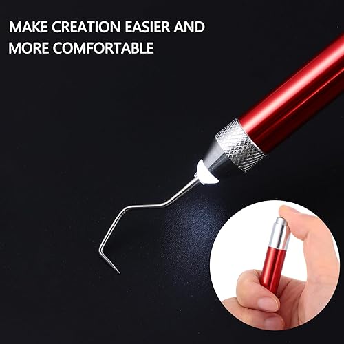 Miniatura 2 de 3 herramientas de deshierbe LED para vinilo, herramienta de deshierbe de vinilo con luz con pasador y gancho, para manualidades, siluetas, camafeos,