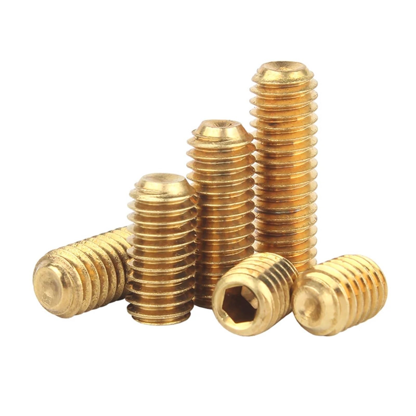 1-50pcs M2 M2.5 M3 M4 M5 M6 M8 M10 M12 Brass Hexagon Socket Set Screws With Cup Point Grub Screw Bolts DIN916 Length 2~40mm(M3x8mm-50pcs)