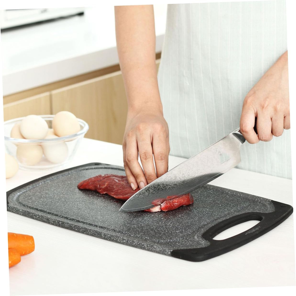 Decorative Marble Pattern Cutting Boards Set, 3pcs Rectangular Pp Anti-slip Kitchen Cutting Boards for Food Prep and Household Use