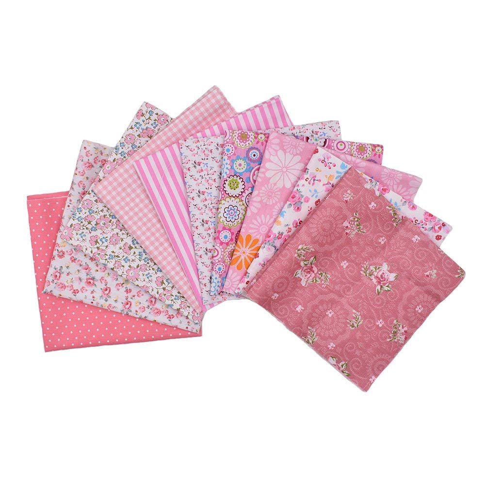 10pcs 12 x 12 Inches (30cmx30cm) Print Cotton Red Series Fabric Bundle Squares Patchwork DIY Sewing Scrapbooking Quilting Pattern Artcraft