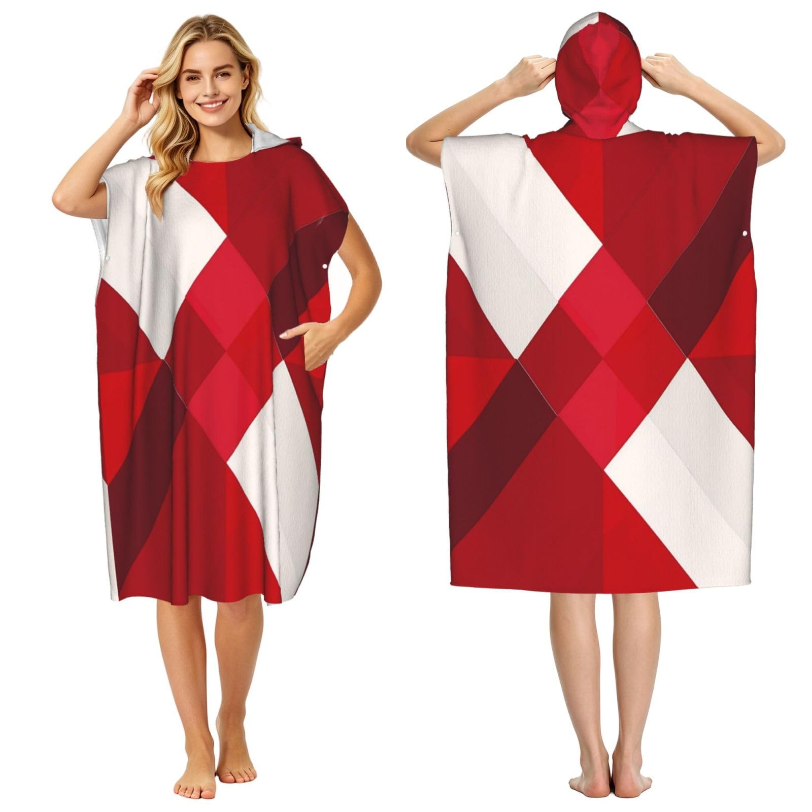 DTHKJNLSF Alabama State Flag Adult Hooded Beach Poncho Towel