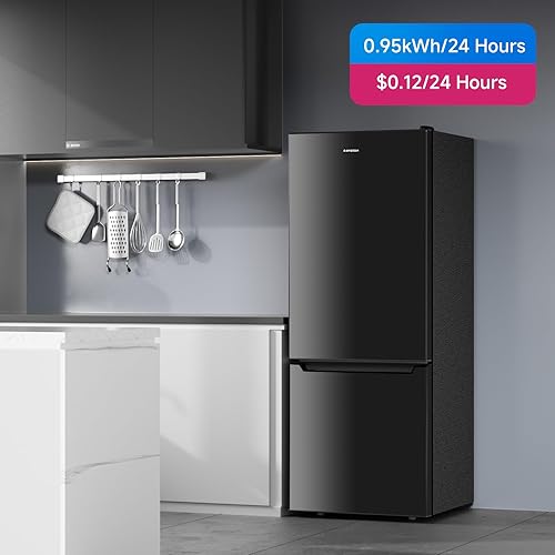 Miniatura 6 de BANGSON Refrigerador de 7.1 pies cúbicos con congelador, refrigerador de tamaño apartamento con congelador inferior, gran capacidad, ahorro de