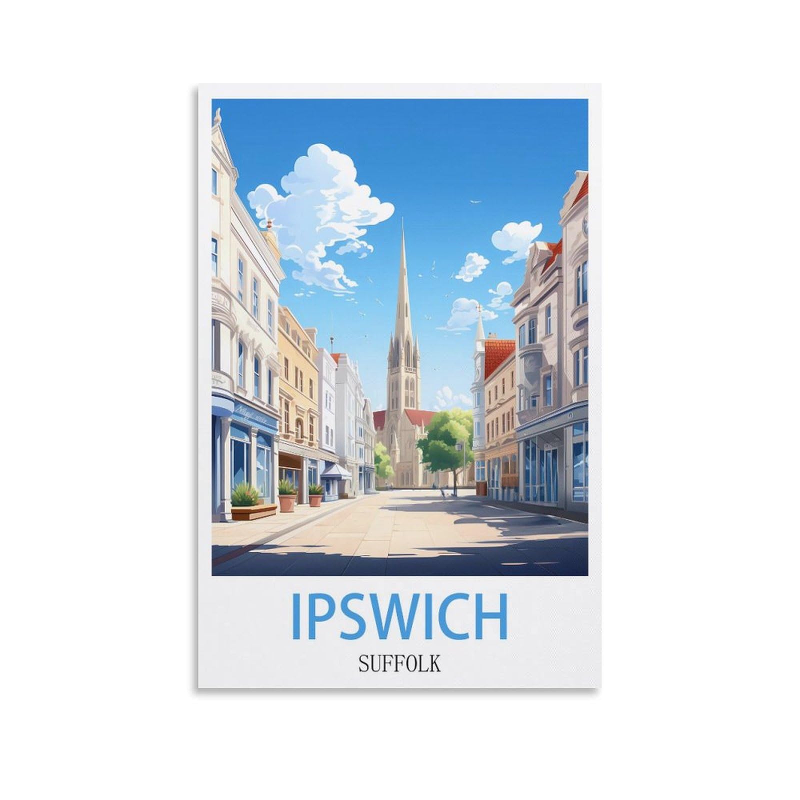 Vintage Metal Tin Wall Sign Ipswich Suffolks Art Plaque Poster Wall Decor for Home Tool Room Bar Club Restaurant Cafe 30x40cm