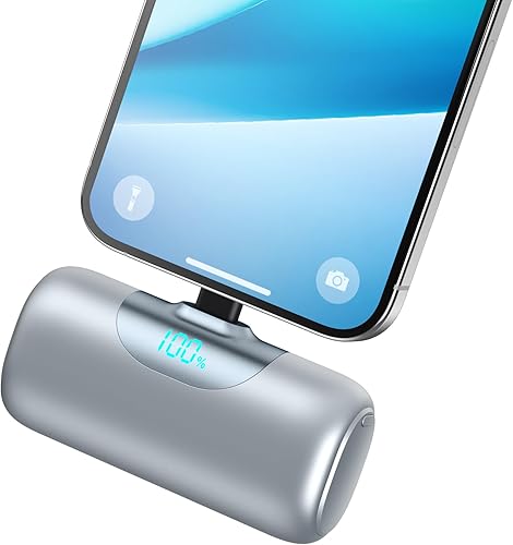 Miniatura 8 de Mini Portable Charger for iPhone,Upgraded 22.5W PD Fast Charging 5500mAh Ultra-Compact Power Bank,LCD Display Plug-in Cute Battery Pack Travel