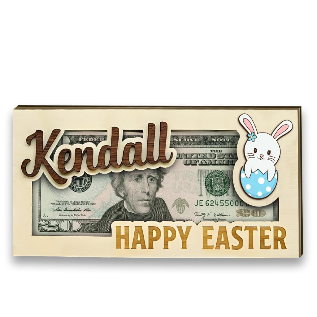 Easter Money Holder Personalized - Custom Easter Bunny Money Holder, Personalized Easter Bunny Money Holder for Boys Girls, Easter Gift Cards