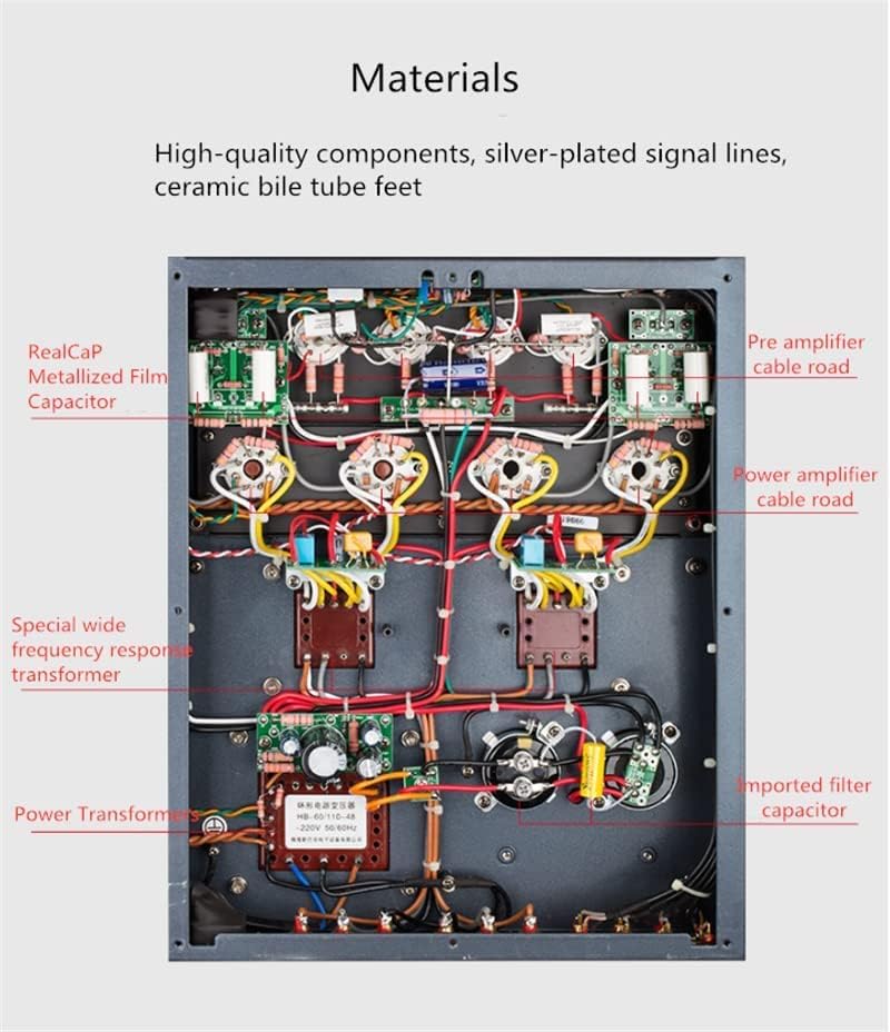 Internal view of the Cayin MT-45MK2 Plus amplifier showing components and wiring.