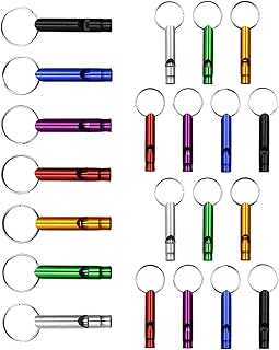 21 Stücke Aluminiumlegierung Sport Pfeife Trillerpfeife Laut Notfall Outdoor Survival Signalpfeife für Sport, Schiedsrichter, Wandern, Camping, Kletternb