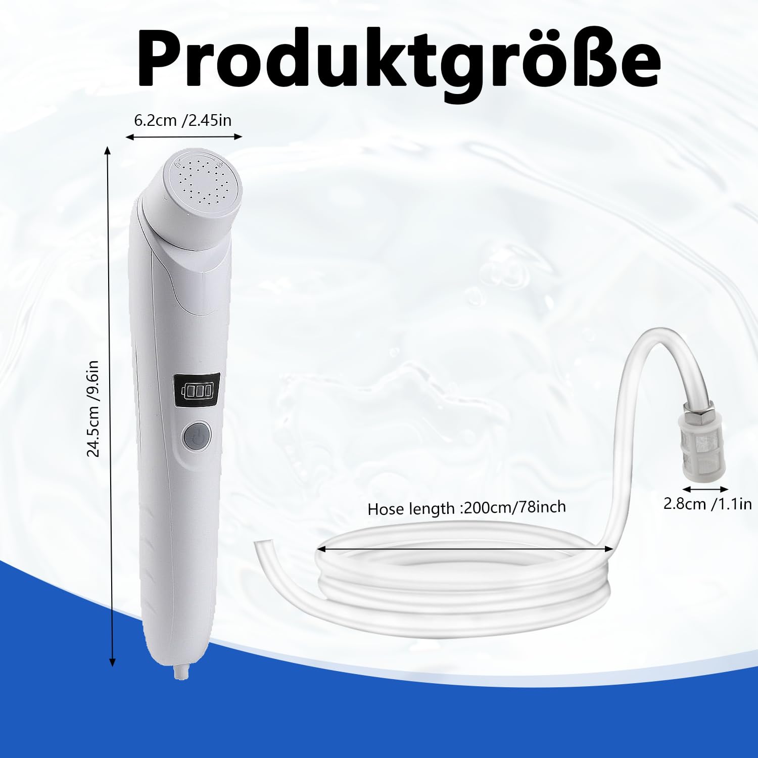 Bidet portatile da viaggio, elettrico, bidet da viaggio, con serbatoio dell'acqua da 2,5 l, per doccia intima, letto settimanale ed escursioni all'aperto, doccia portatile per uomini e bambini (bianco