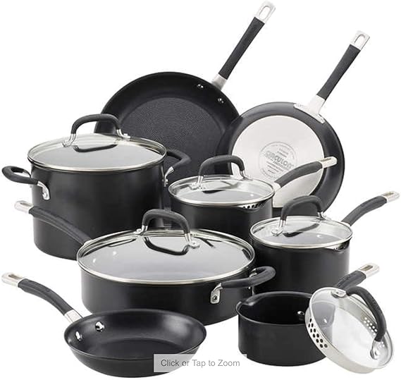 Circulon Premier Hard Anodised Induction 13 Piece Cookware Set in Black