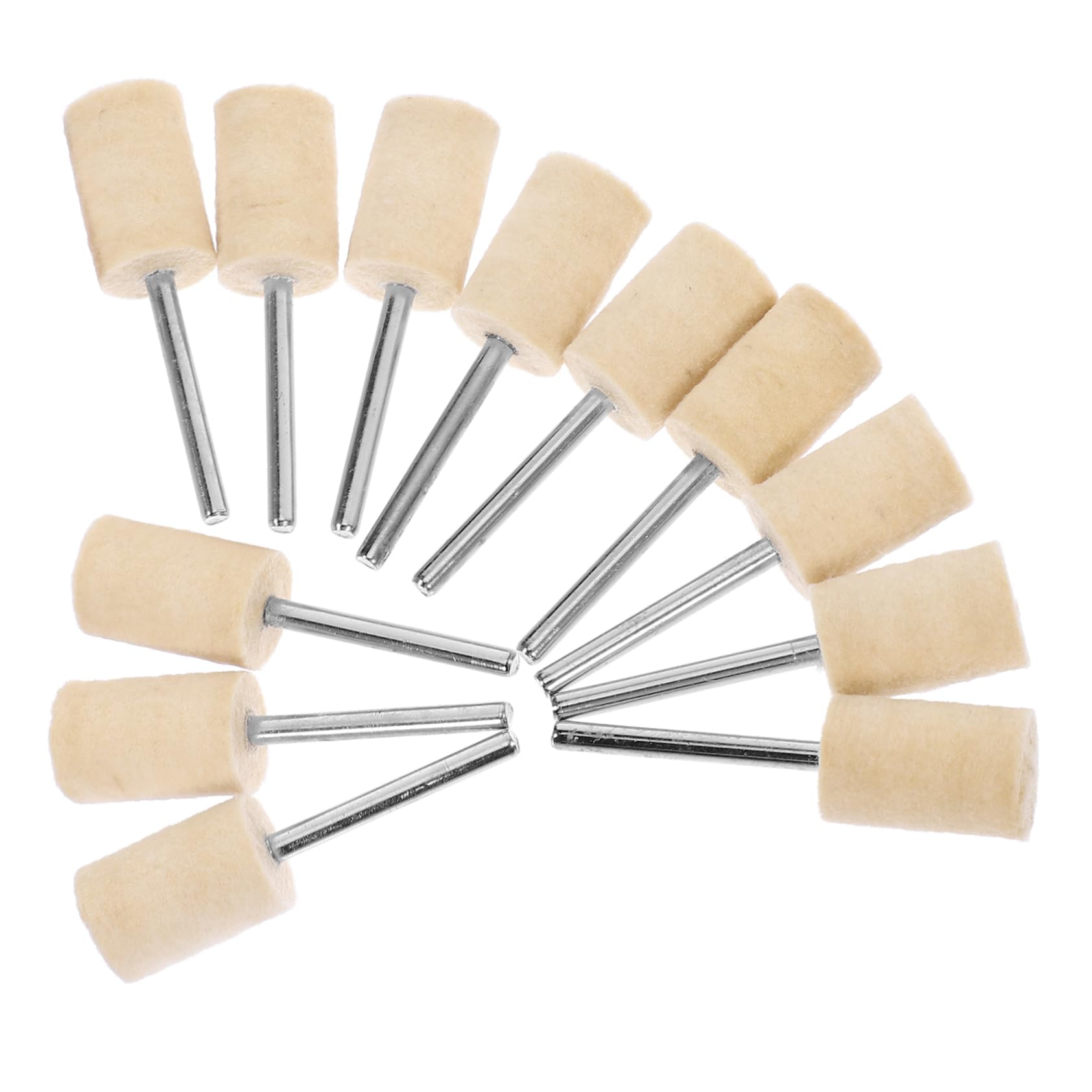 Unomor 12pcs Wool Felt Grinding Heads Polishing Wheel Tool for Efficient and Polishing of Jewelry and Plastics Wool Material with Shank