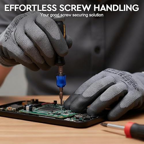 Miniatura 4 de Anillo magnético de cabeza de destornillador mejorado, cabeza de destornillador, soporte magnético para tornillos con diseño antideslizante, bobina