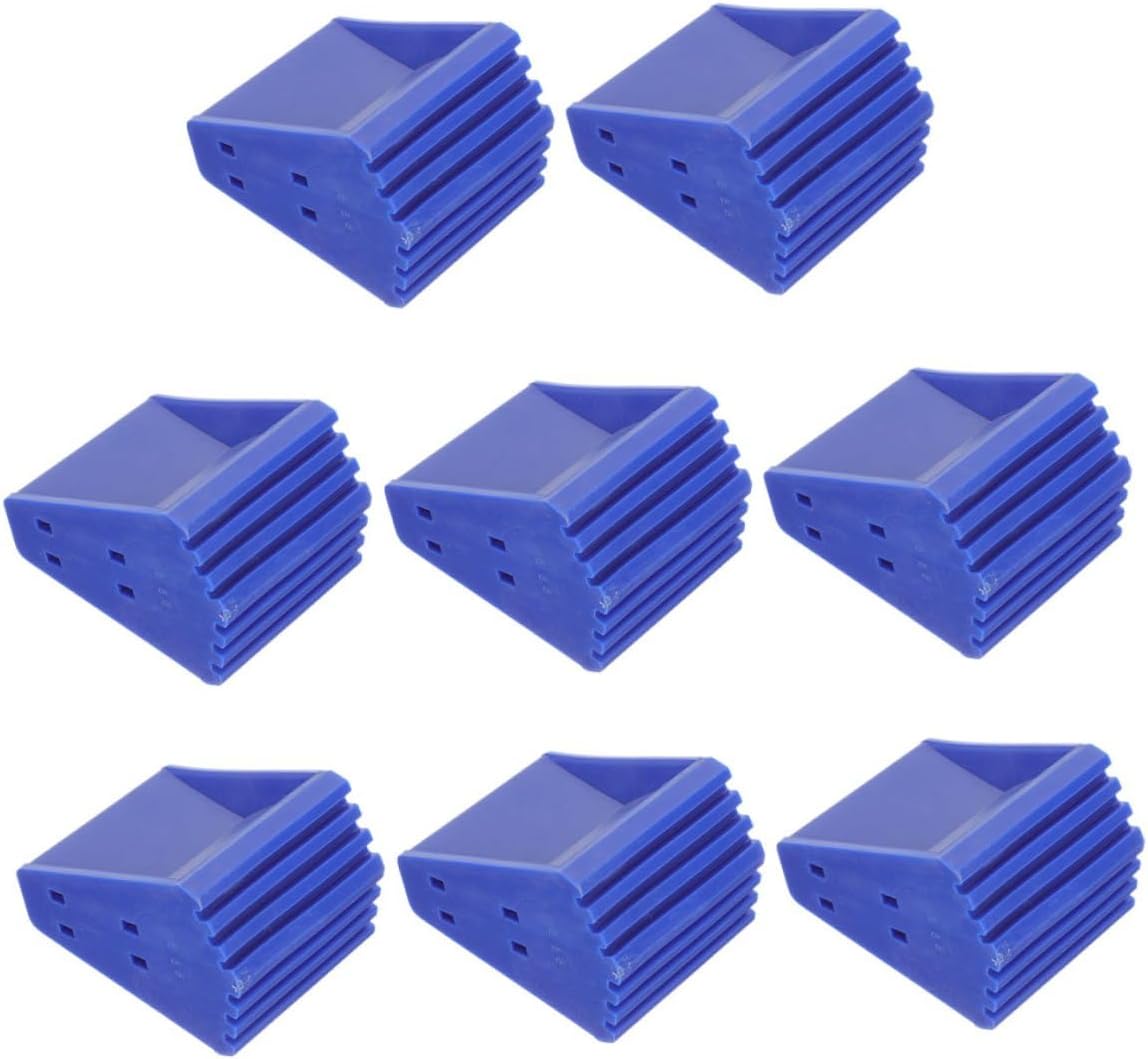 8pcs Rubber Ladder Feet Pads Non-Slip Step Ladder Foot Mat Protective Cushion Covers 61x61x17mm Blue Anti-wear Legs Protection for Home and Work Use