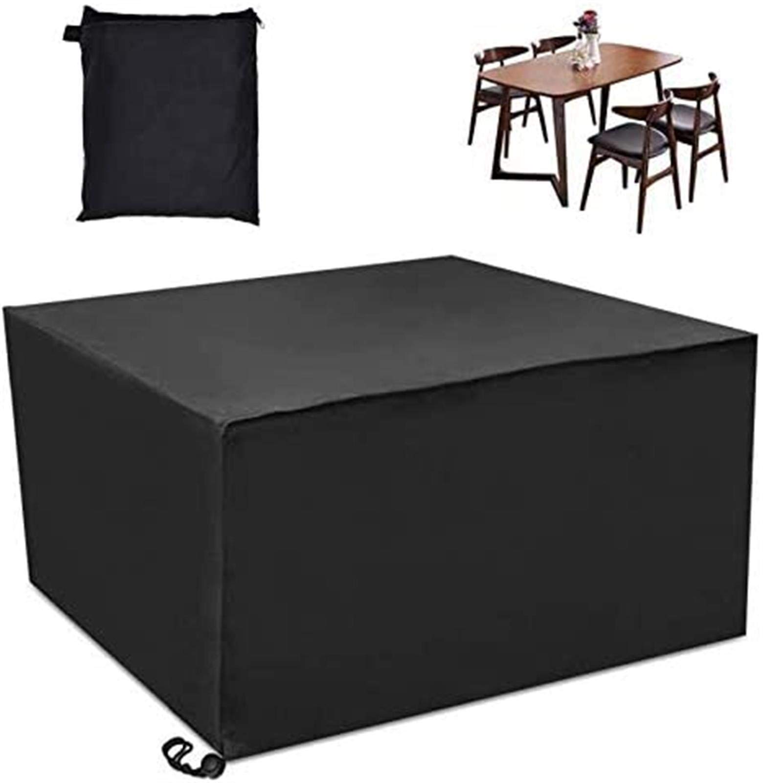Garden Furniture Covers Waterproof Outdoor Furniture Cover for Table Chairs Rattan Furniture Covers Large Rectangular Patio Cover 210D Oxford Black,120×120×74 cm/47×47×29"