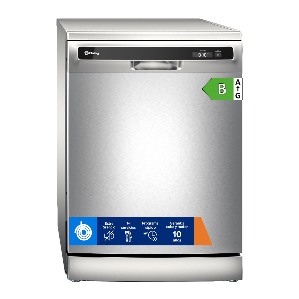 Balay, Lavavajillas Libre Instalación, 60 cm. de ancho, 14 servicios, Home Connect, Función Media Carga, Función Pausa+​Carga, Blanco, 3VS6361BP
