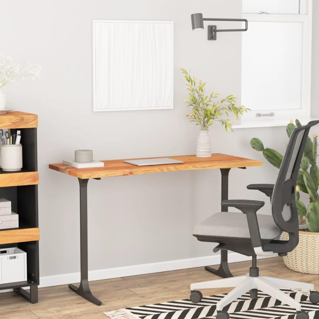 Vassoio da scrivania in legno massello di acacacia, 110 x 60 x 2,5 cm, rettangolare, superficie naturale, portata 75 kg, aspetto moderno, facile da pulire, per casa, ufficio, sala da pranzo