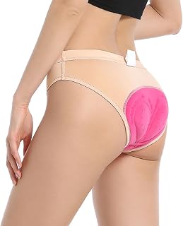 RiToEasysports Women Cycling Underwear,3D Cropping Quick Dry Beige Women Bicycle Briefs Bike Shorts Underwear for Women
