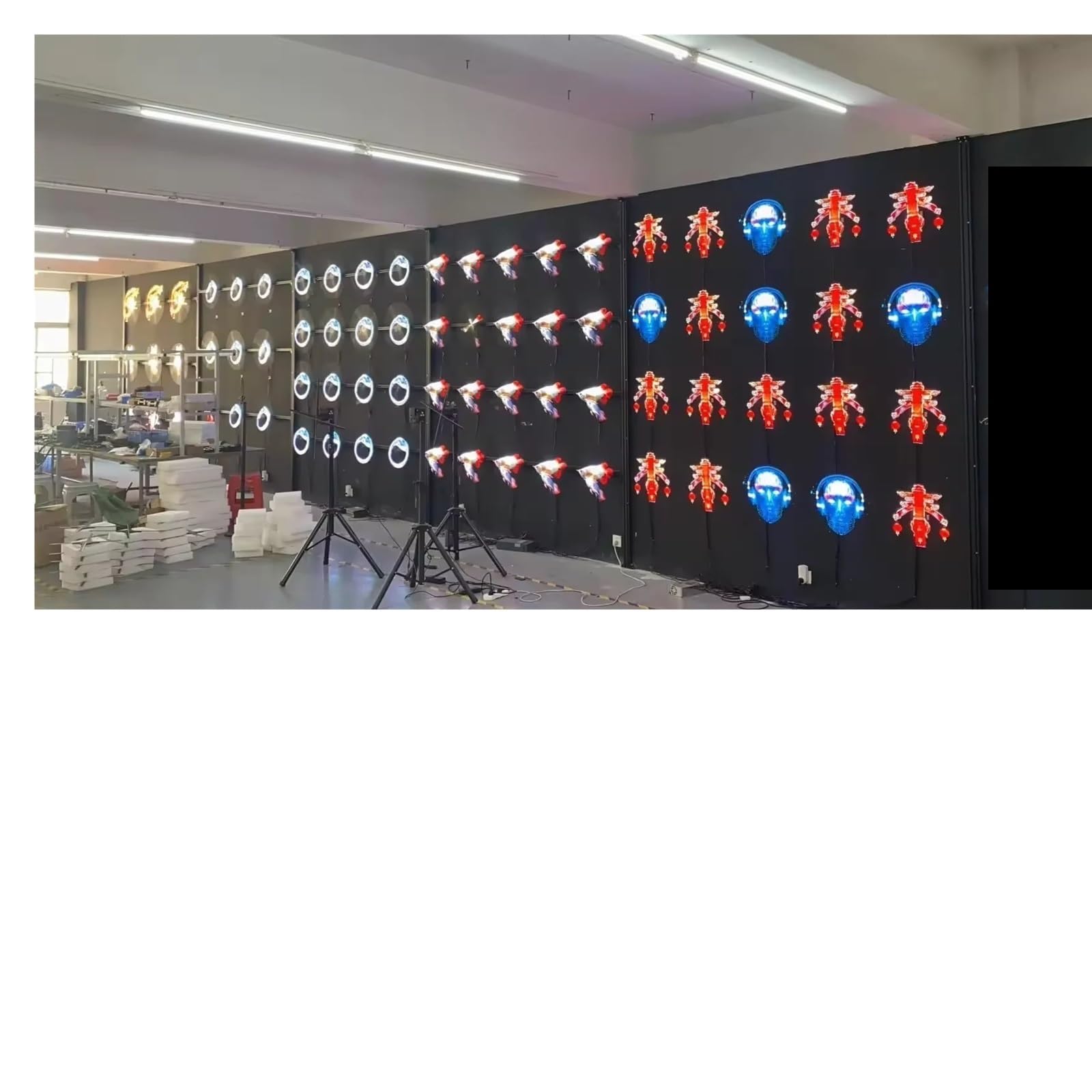Wentylator z hologramem 3D, 42cm 2-łopatkowy wentylator holograficzny 3D zawieszenie pneumatyczne hologram reklamowy wyświetlacz LED nagie oko