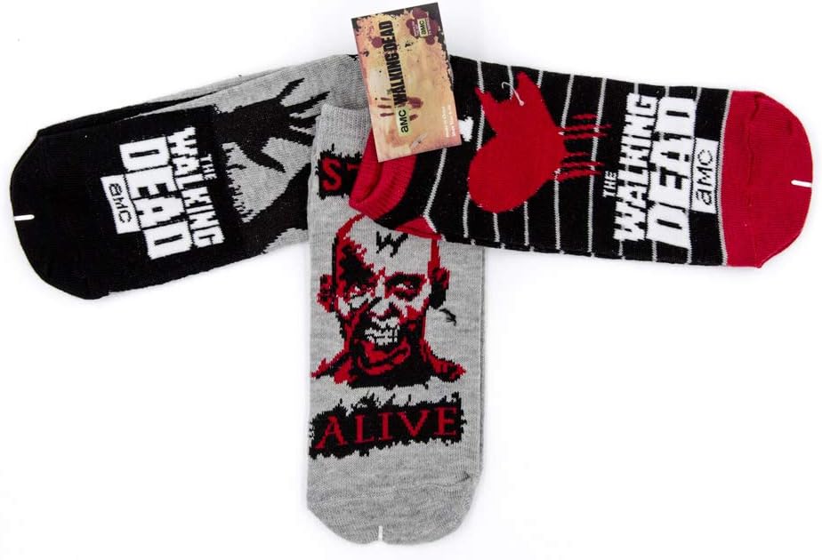 Walking Dead Zombie I Heart TWD Womens 3 Pair Low Cut Socks