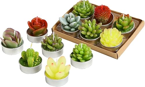 Miniatura 7 de Velas de cactus, delicadas velas de cactus suculentas hechas a mano (perfectas para fiestas de cumpleaños, bodas, spa, decoración del hogar) 6 velas