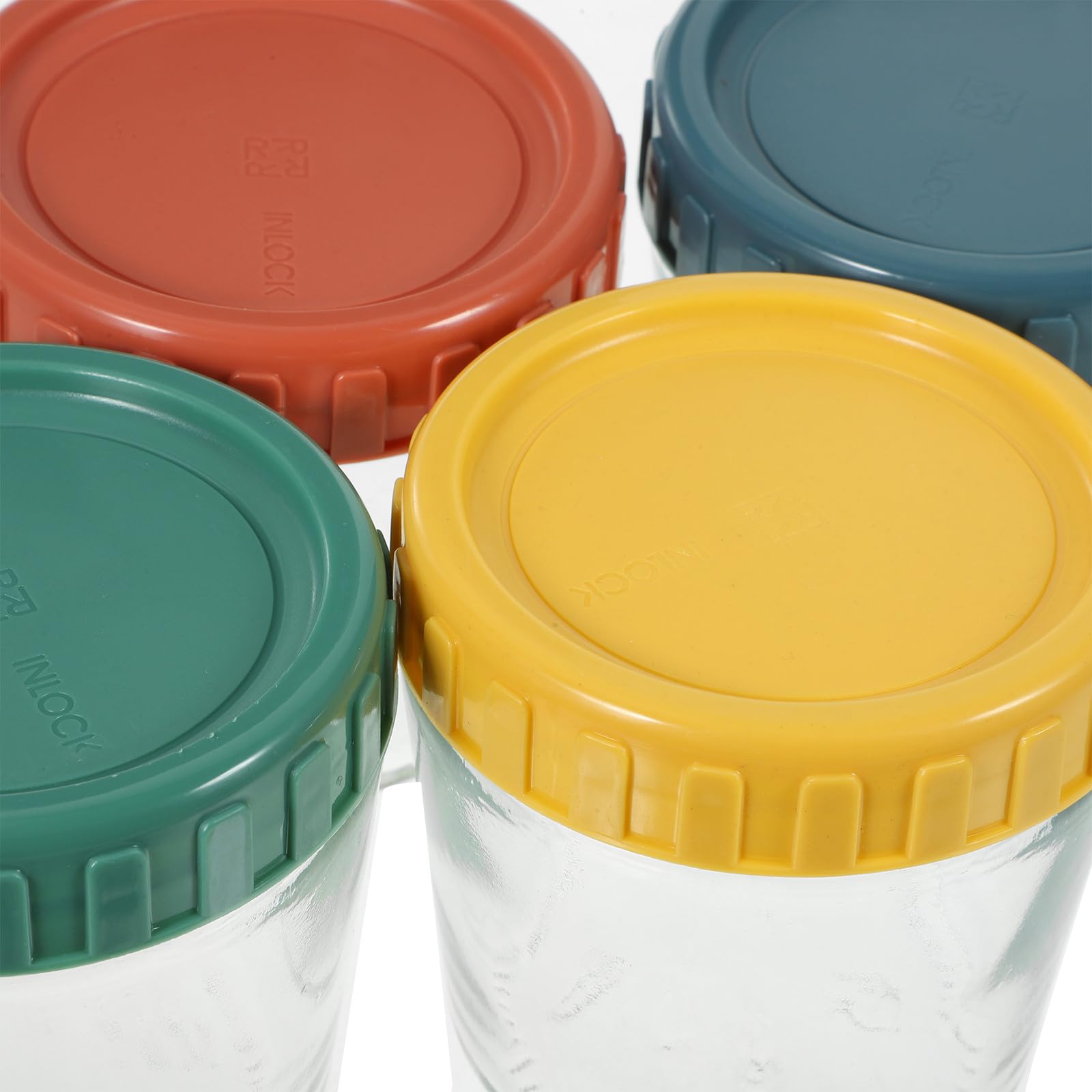 POPETPOP -pack Glasbehälter mit Schraubverschluss Luftdicht und Auslaufsicher 4 Stück aus Glas und Silikon für Vorratsdose und Aufbewahrung in Küche