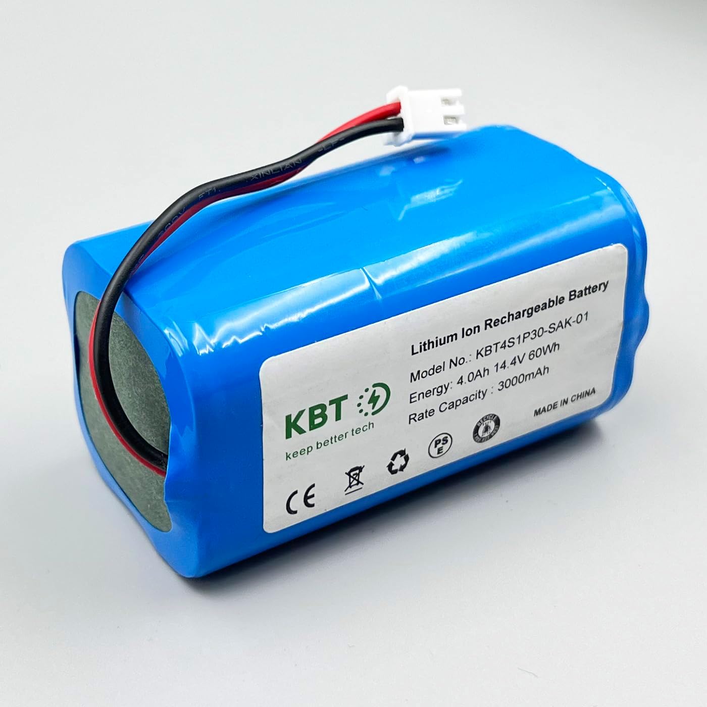 KBT Vacuum Replacement Battery 14.4V 3000mAh Large Capacity Compatible with Shark Ion R75, R85, RV850, S87, AV752, AV751, RV761, RV851WV, RV871, RV1000S, RV101AE Home Smart Vacuum Cleaner Robot