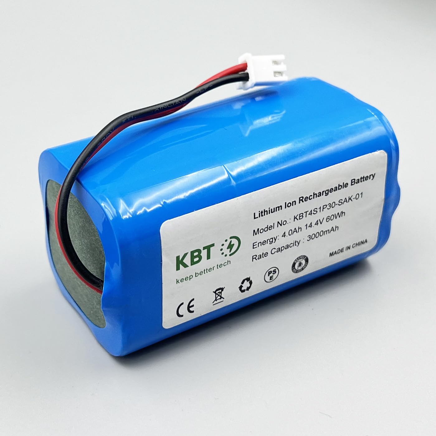 KBT Vacuum Replacement Battery 14.4V 3000mAh Large Capacity Compatible with Shark Ion R75, R85, RV850, S87, AV752, AV751, RV761, RV851WV, RV871, RV1000S, RV101AE Home Smart Vacuum Cleaner Robot