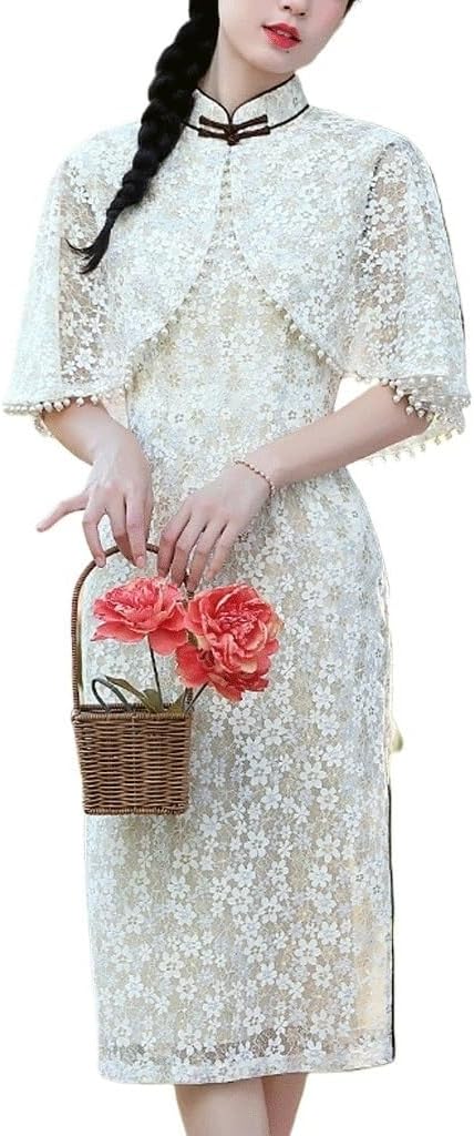 Temperament Young Chinese lace Dress