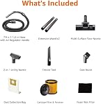 Amazon Basics 6 gallon, 3.5 HP Stainless Steel Wet/Dry Vacuum with Attachments, Grey/Black