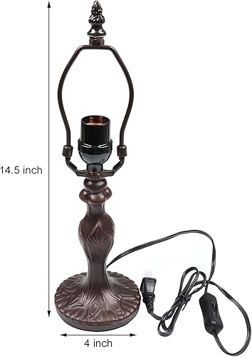 Miniatura 4 de Bieye B10718 Base de lámpara de mesa marrón antiguo con enchufe de luz E26, 4 pulgadas de ancho x 14.5 pulgadas de alto