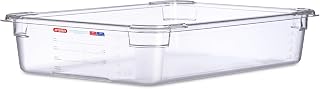 Araven Polycarbonate Food Pan, In-Mold Label, GN 1/1, 4", 6 Ct, Clear