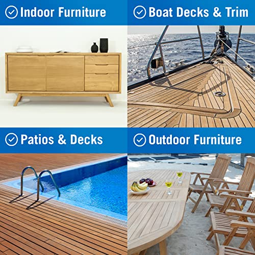 Image of Teak Cleaner and Brightener for Wood, Teak Oil or Sealer for Boats, Indoor