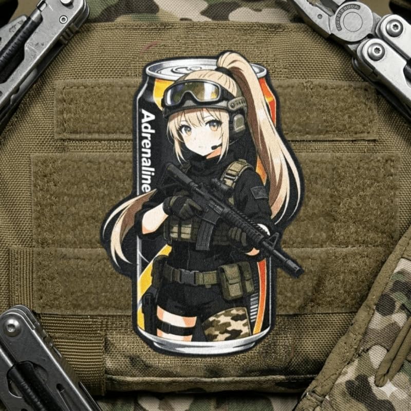 Anime Girl Printing Patch Vest Hook&Loop Backpack Decoration Appliques Stickers Armband Accessories Patches for Clothing image 4