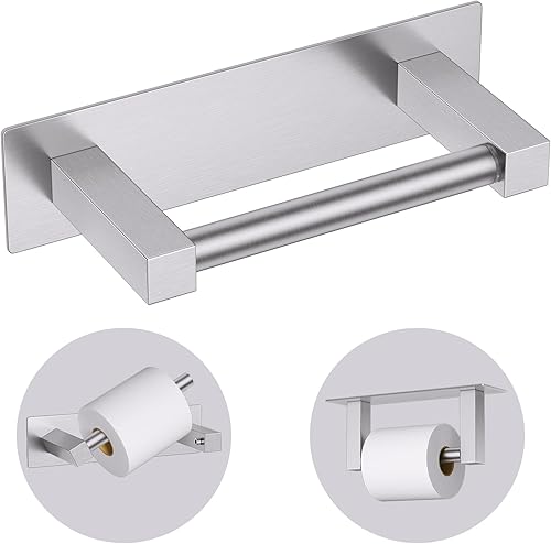 Miniatura 12 de Soporte de papel higiénico de níquel cepillado para baño, montaje en pared, dispensador de papel higiénico comercial de acero inoxidable, soporte