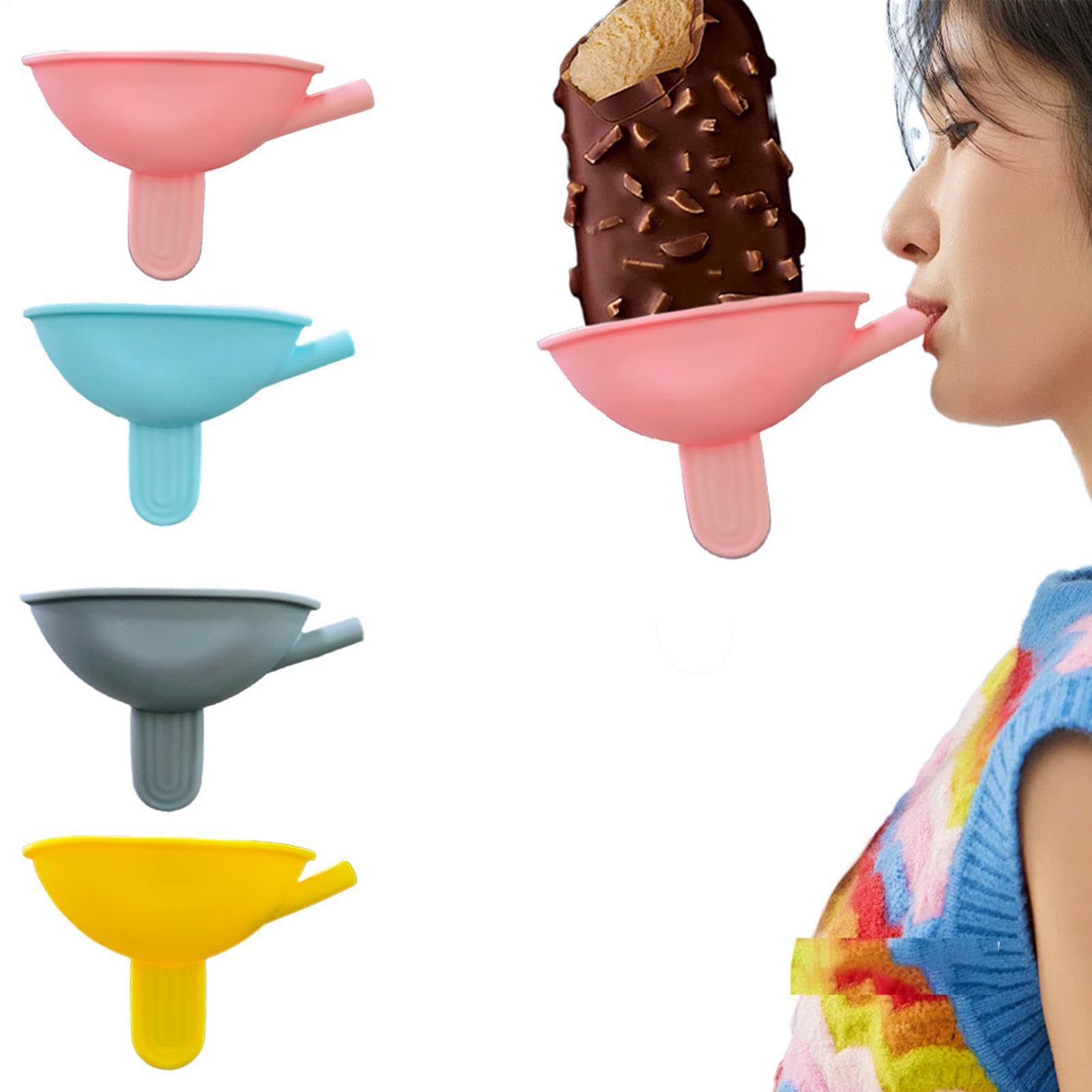 4pcs Ice Lolly Holders for Kids, Reusable Silicone Drip Free Popsiclen Holder with Straw for Home Gadget, Summer Party Beach Vacation Outdoor Picnic Family Gathering