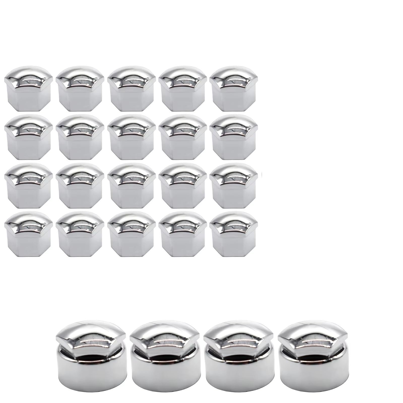 Pernos de rueda brillantes con cubiertas de tornillos de buje cromadas 5