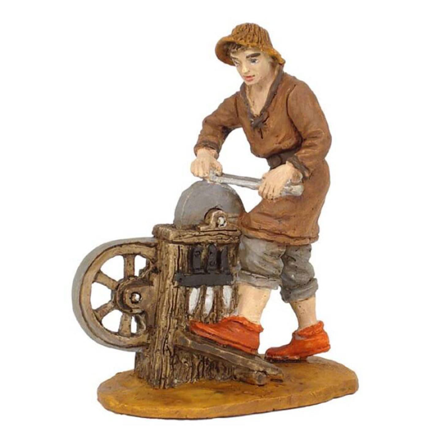 Acan Tradineur - Figura de afilador para belén navideño 9 x 6,5 x 4 cm, durexina, Figura de oficios Decorativa Nacimiento, Pesebre, Navidad, decoración Tradicional