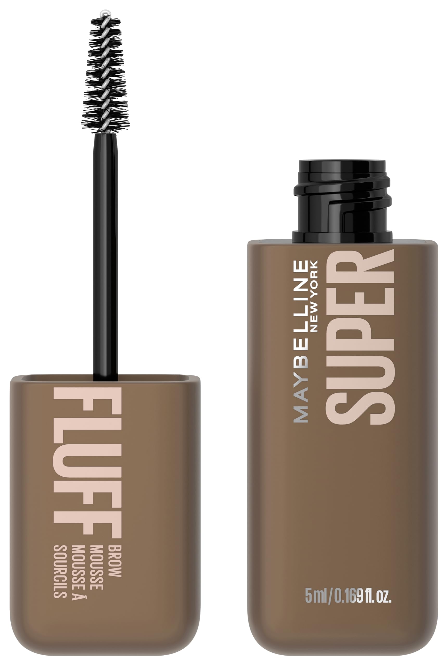 Maybelline New York Superfluff Augenbrauen-Mousse 255 Soft Brown, luftiges Augenbrauen Make-up für flauschige & voluminöse Augenbrauen, 5 ml