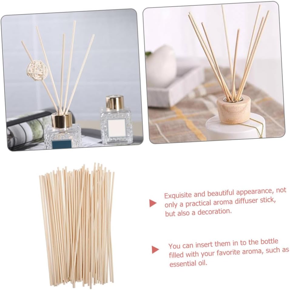 GARVALON 100pcs Rattan Diffuser Sticks for Essential Oil Room Fresheners Aroma Reeds Portable Aroma Sticks Diffuser Supply
