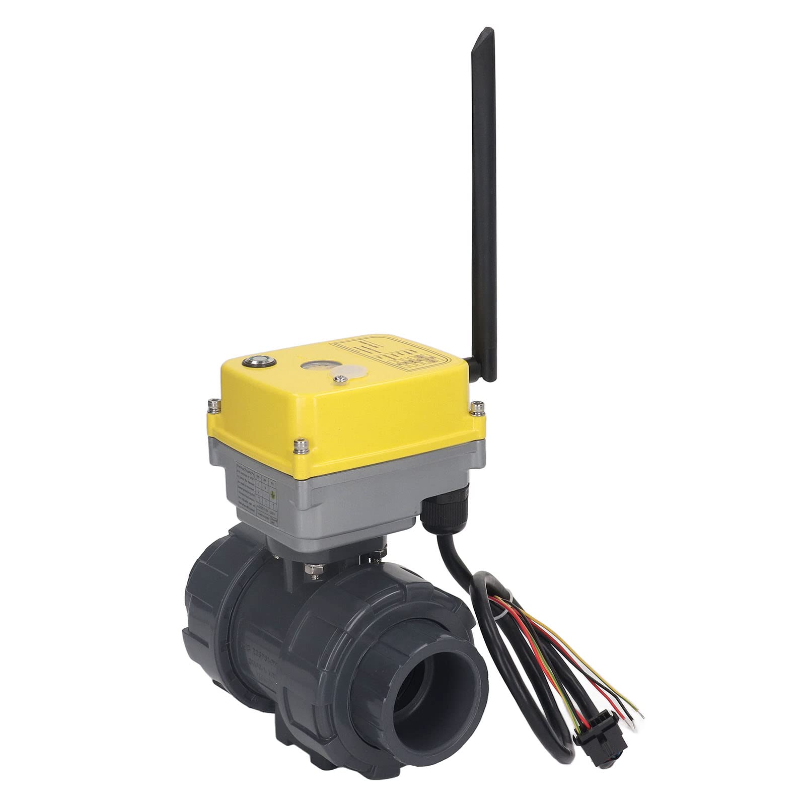 Fockety Válvula de Bola Eléctrica, WiFi IP67 Impermeable 50N.M Torsión App Control Remoto Válvula de Bola Motorizada Universal Monitoreo en Tiempo Real Controlador de Válvula Inteligente (DN40)