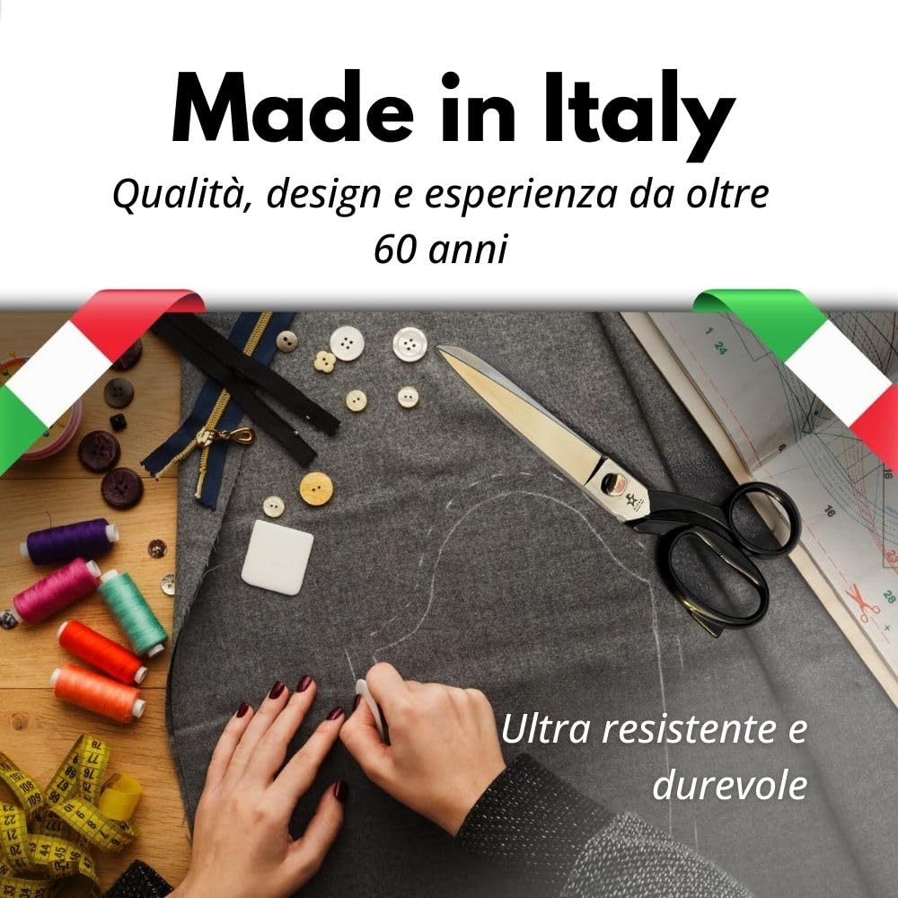 Gifaz - Forbici sarto e cucito per sartoria professionale gambo verniciato nero Made in Italy Cm. 27,50