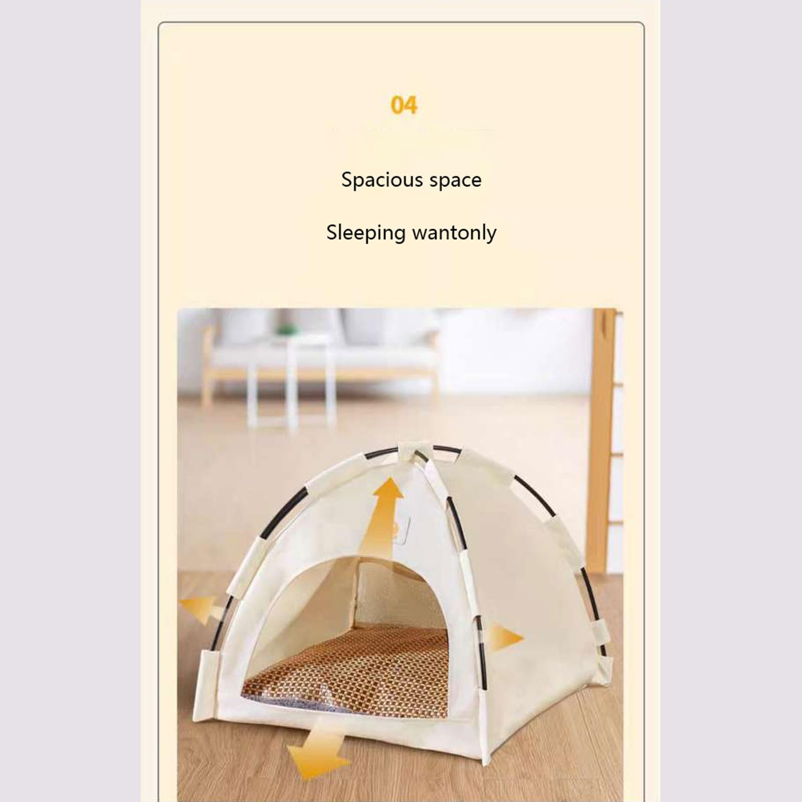 خيمة تيبي للقطط والكلاب مع وسادة من بليسبيلت، سرير ناعم ومريح قابل للازالة والغسل وقابل للطي، بيت للحيوانات الاليفة في الاماكن المغلقة والمفتوحة